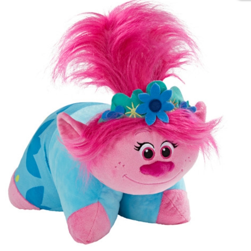 DreamWorks Trolls World Tour Poppy Pillow Pets Pink Girl Flowers Troll Holiday
